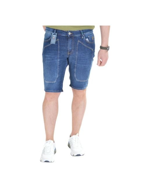 Jeckerson Blue Denim Shorts for men