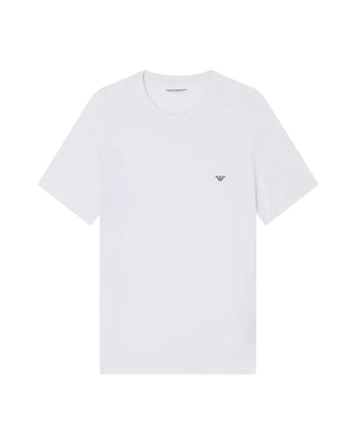 Emporio Armani T-Shirt Met Ronde Hals En Aansluitende Pasvorm in het White voor heren