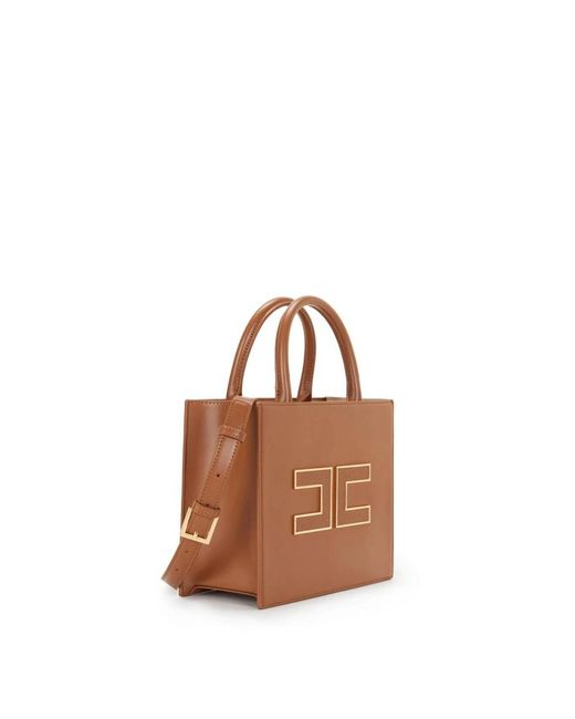 Elisabetta Franchi Brown Tote Bags