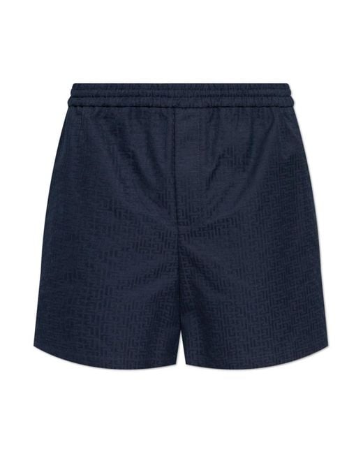 Balmain Monogram Shorts in het Blue voor heren