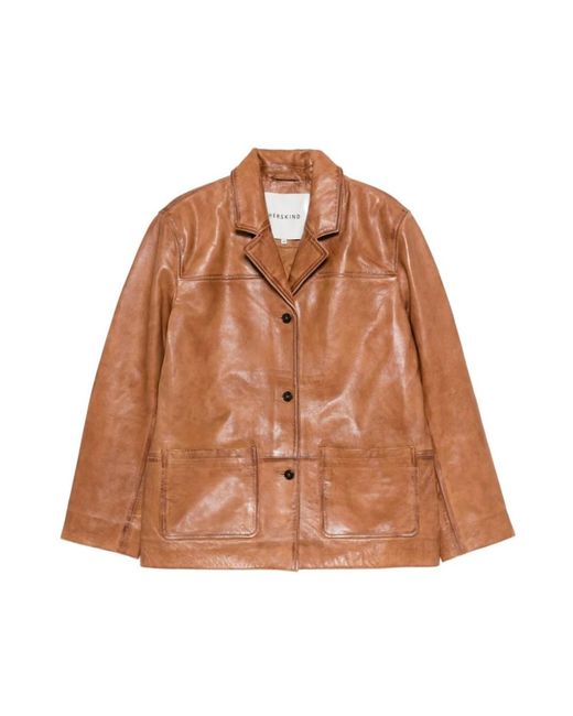 Birgitte Herskind Leather Jackets in het Brown