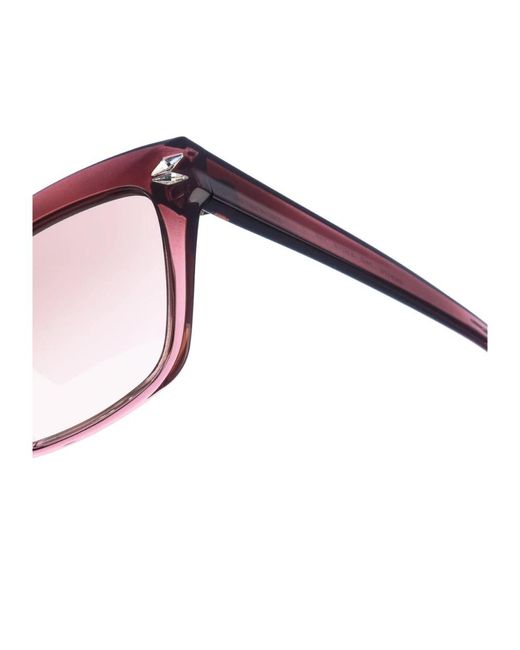 Swarovski Accessoires ,Roze ,Vierkante Acetaat Zonnebril Met Uv-Bescherming in het Pink