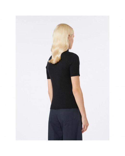 Max Mara Zijden En Wollen Turtleneck Trui in het Black