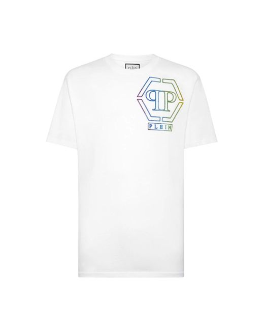 Philipp Plein Tops ,Wit ,Katoen Wit Katoenen T-Shirt in het White voor heren