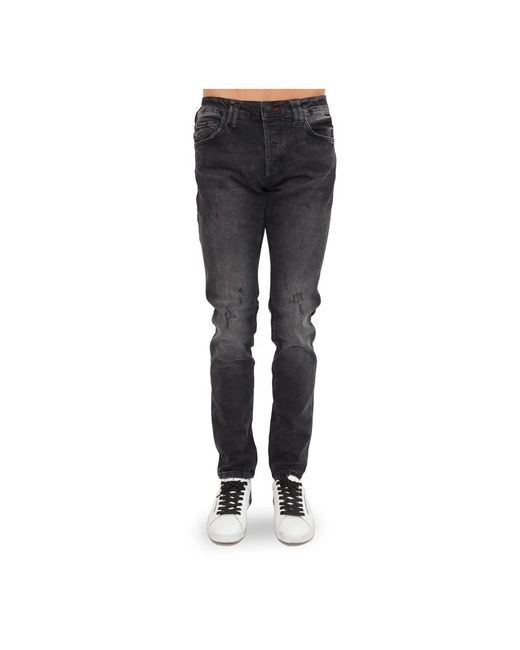 Philipp Plein Black Straight Jeans for men