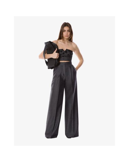Alberta Ferretti Black Wide Trousers