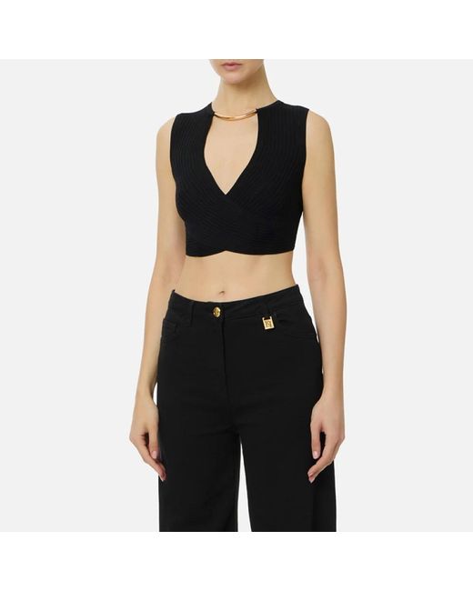 Elisabetta Franchi Black Sleeveless Tops