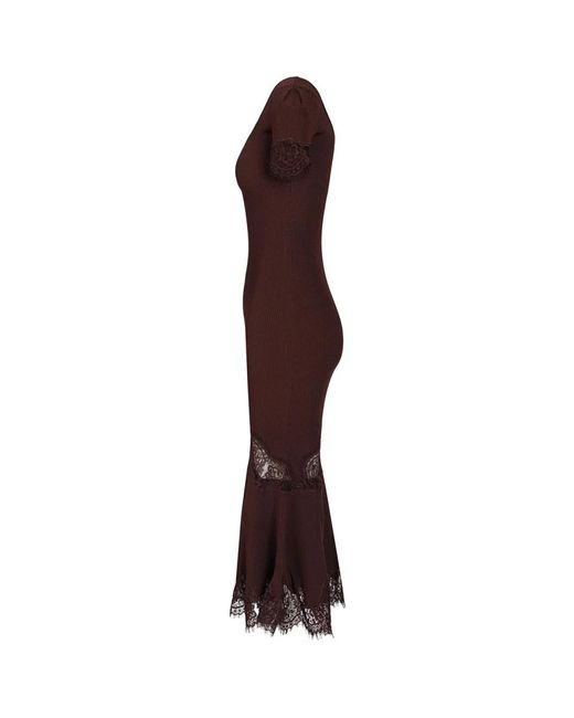Self-Portrait Brown Knitted Dresses