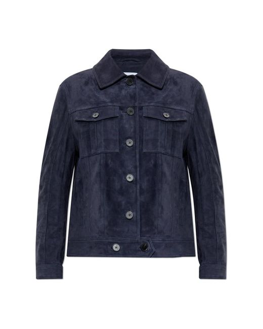 Leather Jackets di Self-Portrait in Blue