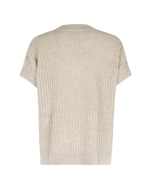 Eleventy Natural V-Neck Knitwear