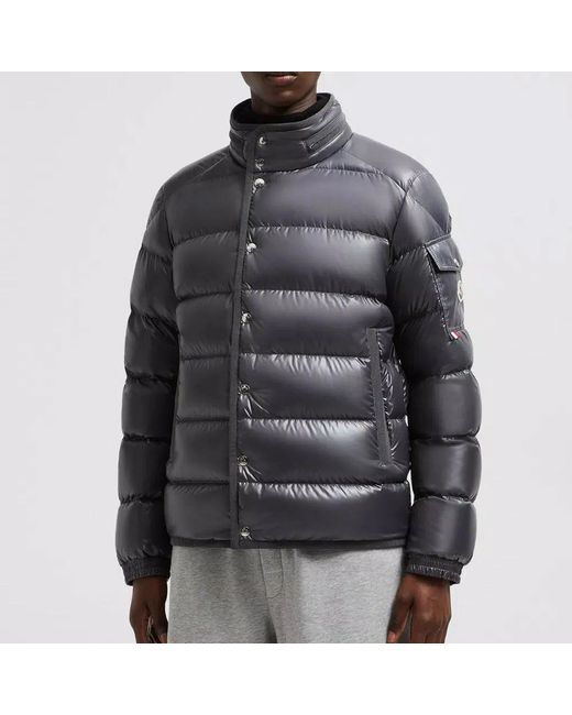 Moncler Jassen ,Grijs ,Wol Korte Donsjas Met Wollen Afwerking in het Gray voor heren