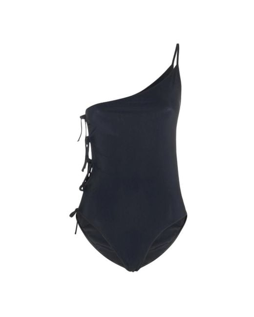Rick Owens Blue Black Stretch Taco Bather Swimwear