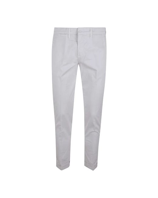Slim-Fit Trousers di Fay in Gray da Uomo