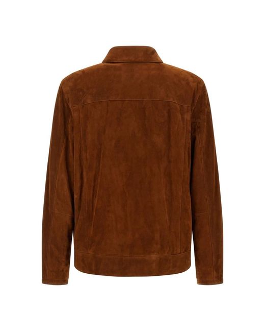 Brioni Brown Leather Jackets for men