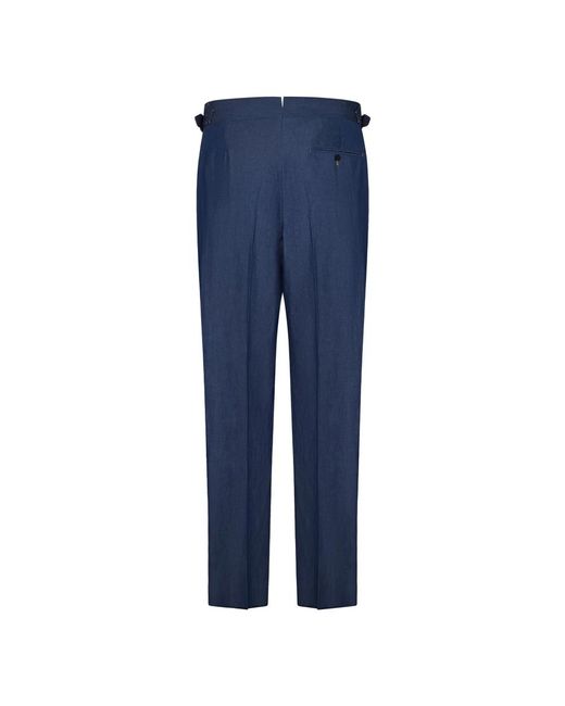 Franzese Collection Blue Straight Trousers for men