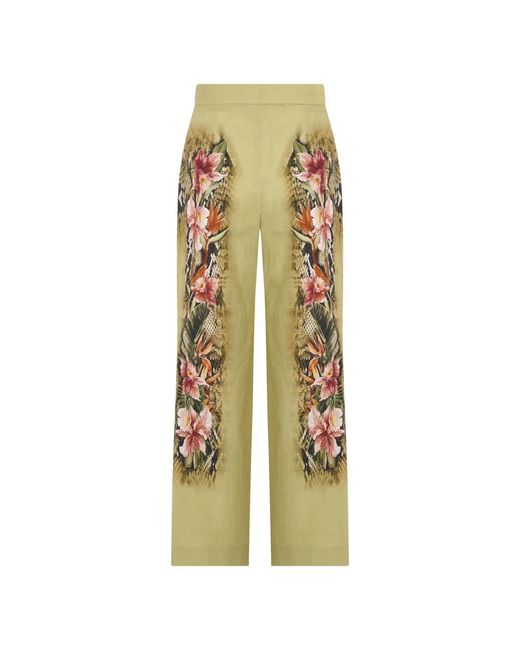 Alberta Ferretti Yellow Wide Trousers