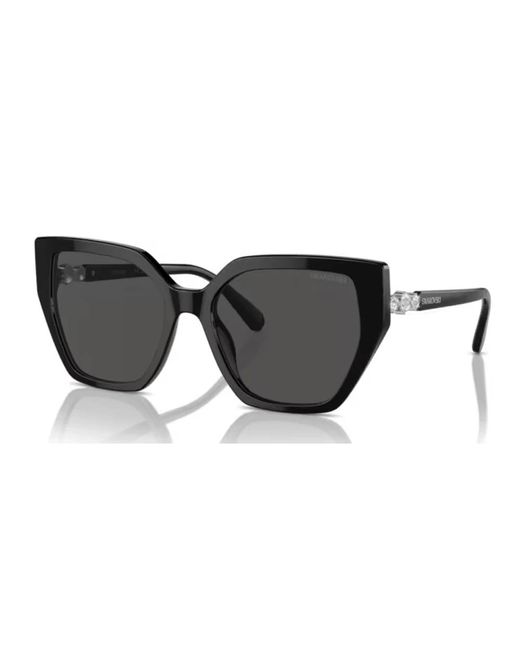 Swarovski Black Schwarze/dunkelgraue sonnenbrille,grüne sonnenbrille