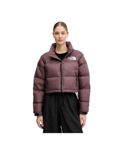 The North Face Nuptse Short Jacket in het Red