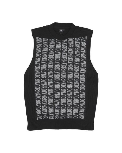 DOLLY NOIRE Schwarze Ärmellose Strickweste in Black für Herren