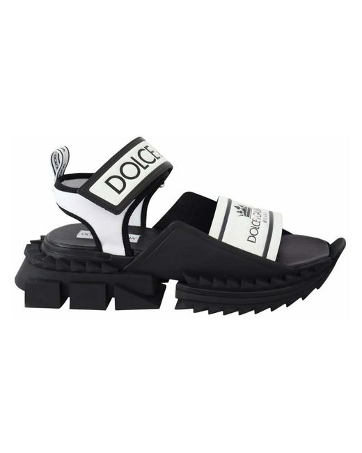 Super king strap shark slides sandals Cuir Dolce & Gabbana pour homme en  coloris Noir | Lyst