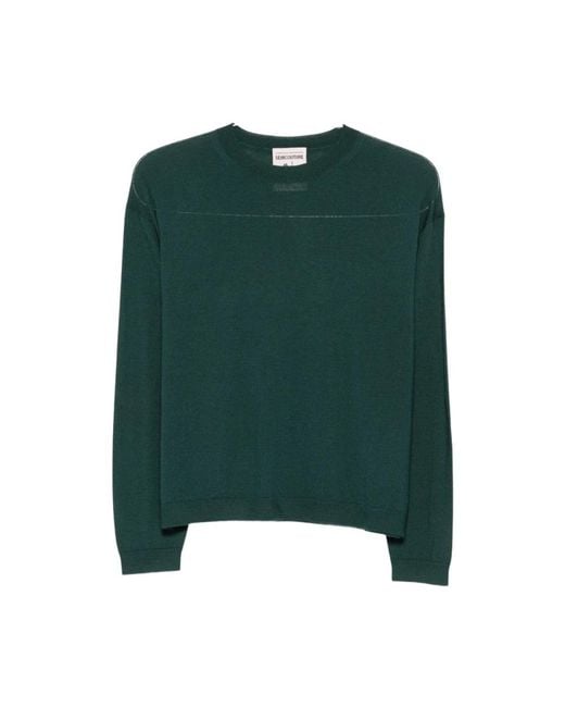Semicouture Green Round-Neck Knitwear