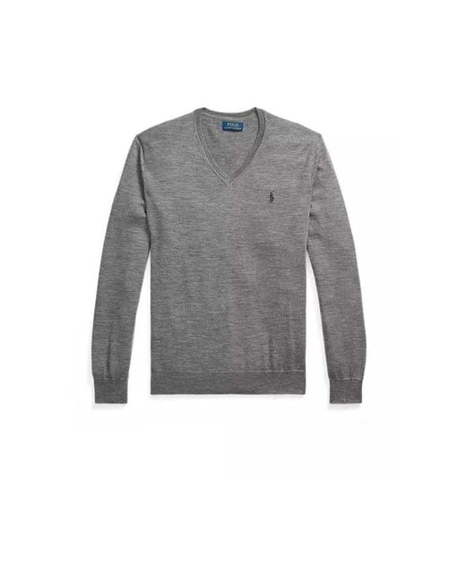 Polo Ralph Lauren Gray V-Neck Knitwear for men