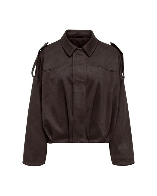 ONLY Moon Stina Faux Suede Bomber in het Black