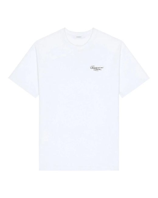 Givenchy Tops ,Wit ,Katoen Katoenen T-Shirt Met Stempelprint in het White voor heren