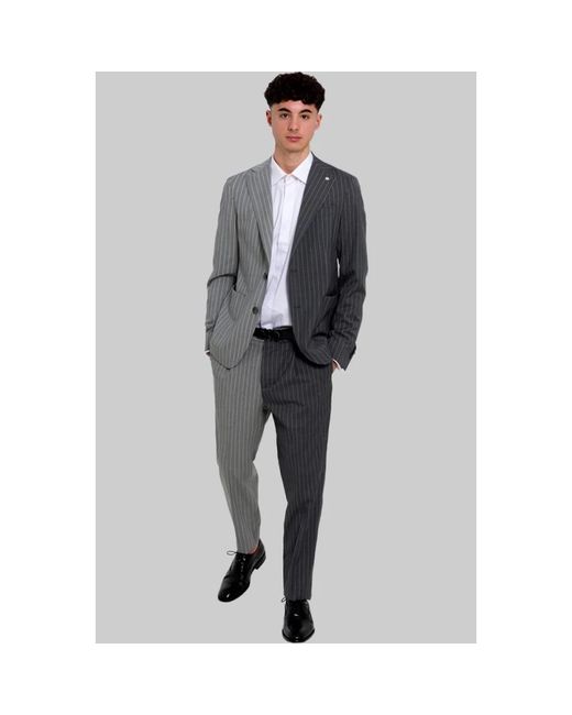 Manuel Ritz Single Breasted Suits in het Gray voor heren