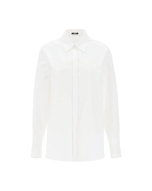 Camisa oversize de popelina Versace de color White