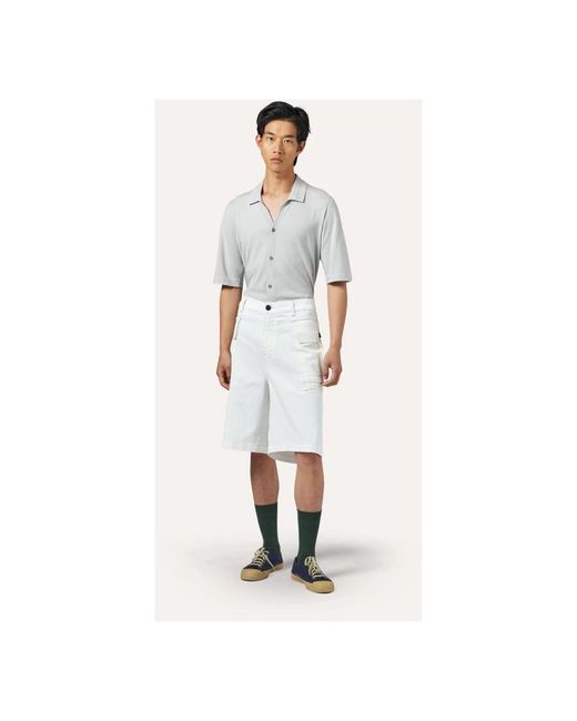 Ballantyne White Denim Shorts for men