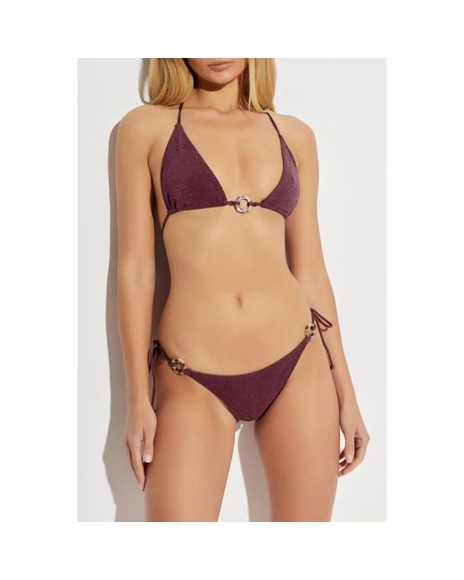 Bondeye Badmode ,Rood ,Nylon Ring Ingrid Triangle in het Purple