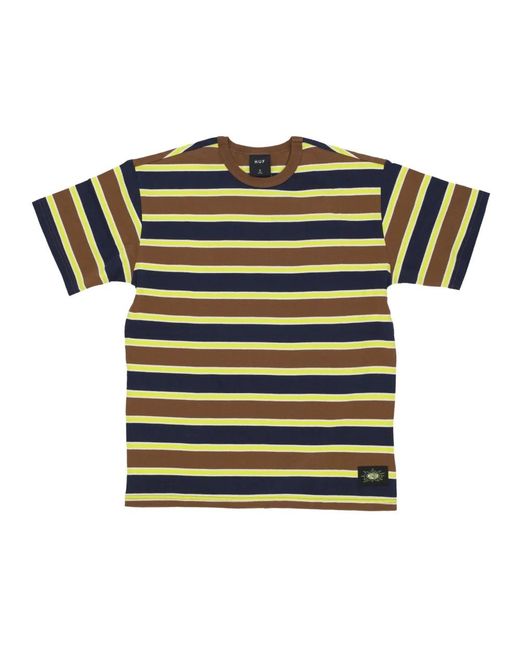 Huf Tops ,Veelkleurig ,Katoen Gestreept Gebreid T-Shirt in het Green voor heren