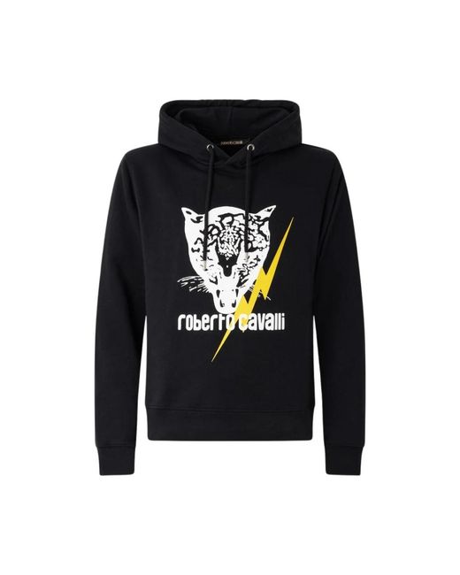 Roberto Cavalli Black Hoodies for men