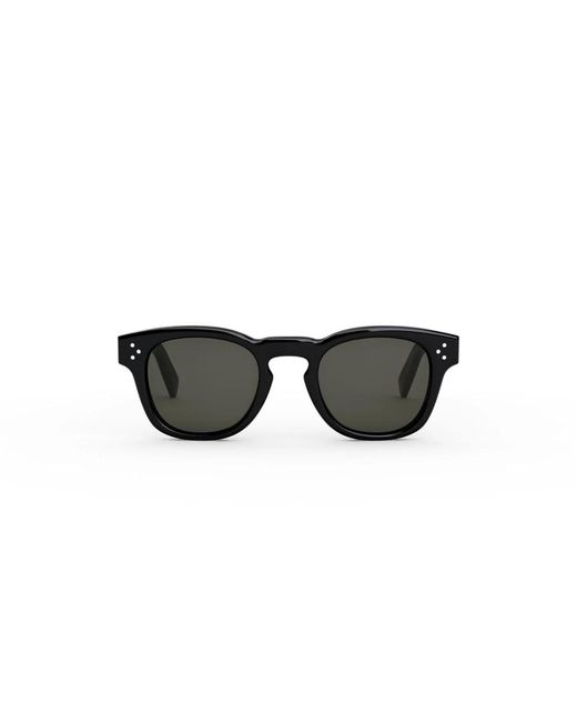 Céline Black Quadratische sonnenbrille mit grauen gläsern