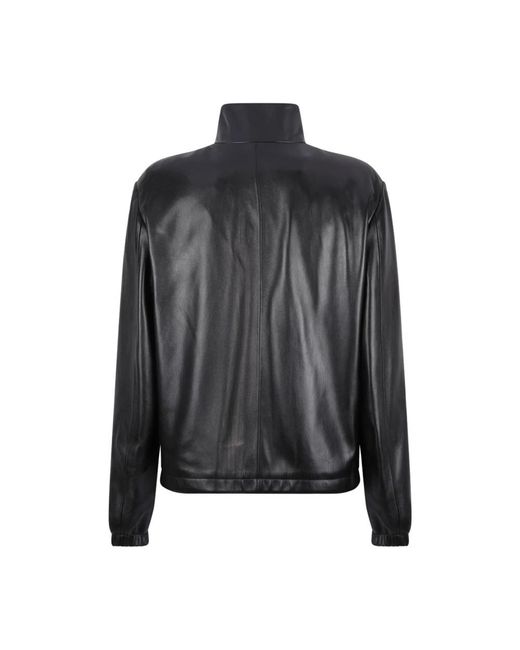 Versace Black Leather Jackets for men