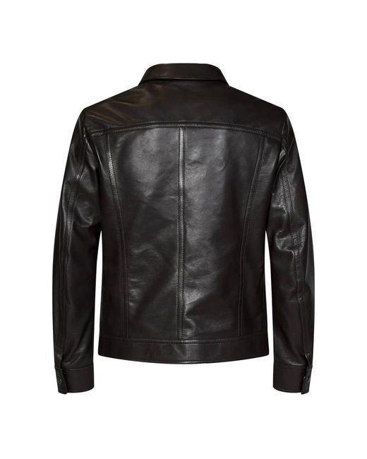 Tom Ford Black Leather Jackets for men