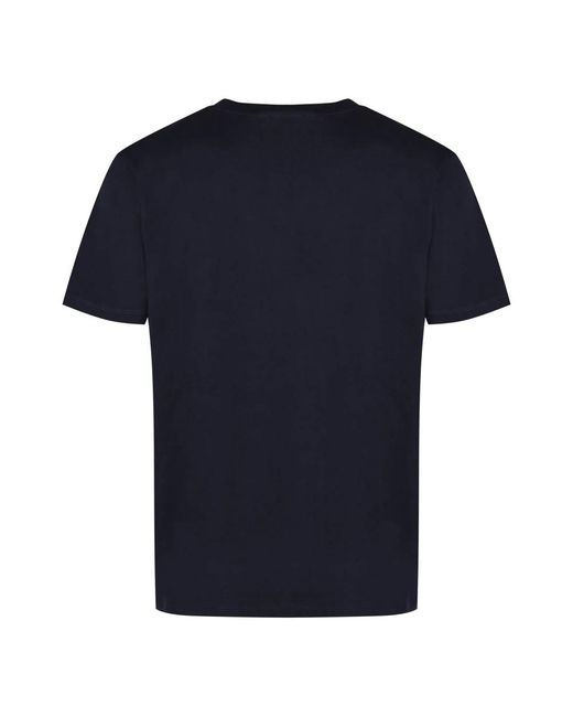 Etro Tops ,Blauw ,Katoen Ribgebreide Kraag Katoenen T-Shirt Met Ronde Hals in het Blue voor heren