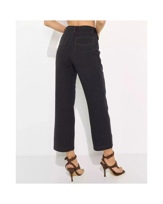 Acler Broeken ,Blauw ,Katoen Hoge Taille Rosina Jean Broek in het Black