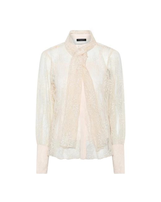 Bruuns Bazaar Overhemden ,Bugle Bbomassa Blouse in het White