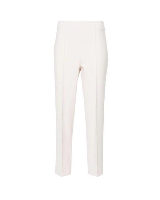 Peserico Broeken ,Katoen Ivoor Slim-Fit Cropped Broek in het White