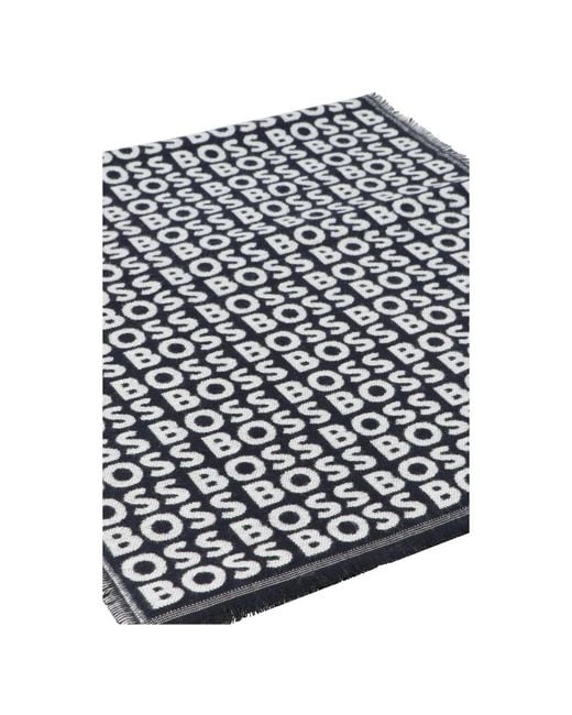 HUGO Black Winter Scarves for men