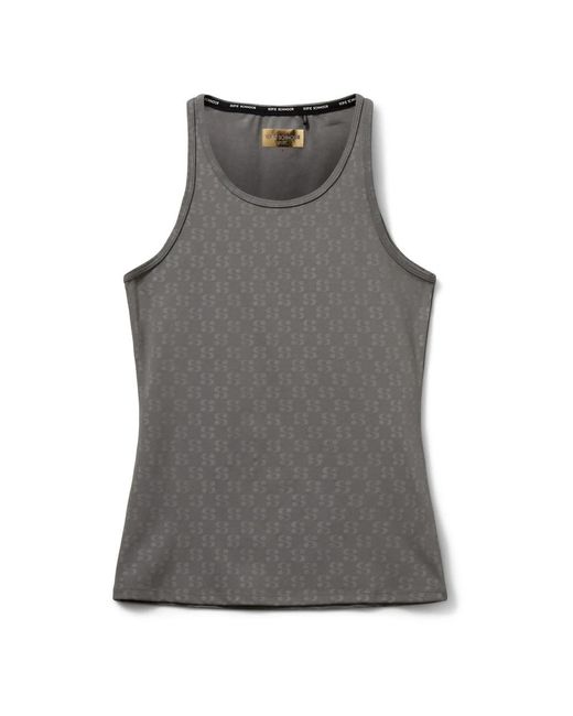 Sofie Schnoor Tops ,Grijs ,Polyester Klassieke Training Top Met Stijlvol Logo in het Gray