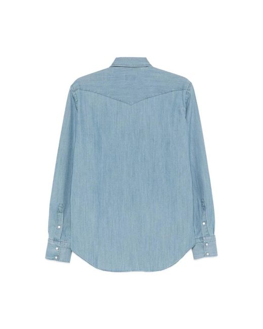 Drumohr Blue Denim Shirts for men