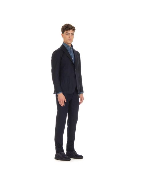 Tagliatore Kostuums ,Blauw ,Blauwe Flanellen Jurk Met Opgestikte Zakken in het Blue voor heren