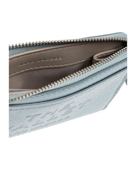 Marc Jacobs Accessoires ,Blauw ,Leer Leather Top Zip Multi Wallet in het Blue