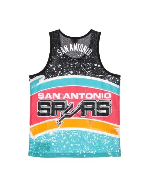 Mitchell & Ness Tops ,Veelkleurig ,Polyester Nba Jumbotron Mesh Tank Top in het Red voor heren