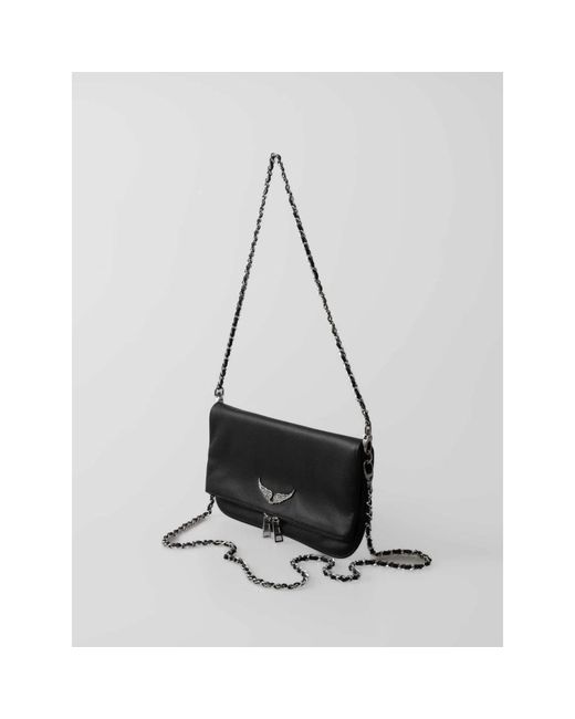Zadig & Voltaire Rock Leren Tas Met Afneembare Kettingen in het Black