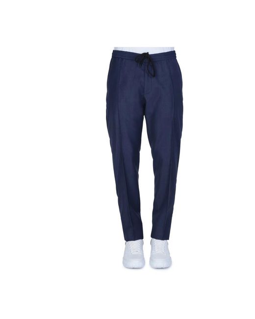 Emporio Armani Blue Slim-Fit Trousers for men