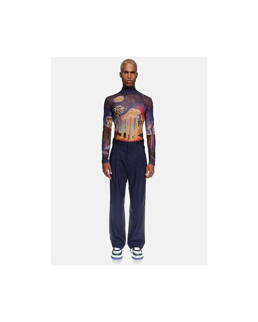 Casablanca Blue Wide Trousers for men